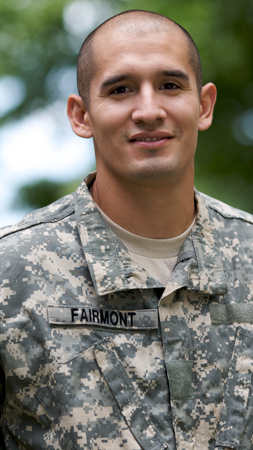 Headshot of a male member of the Military