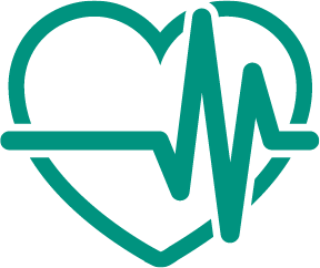 outline of a heart with a heartbeat overlaid